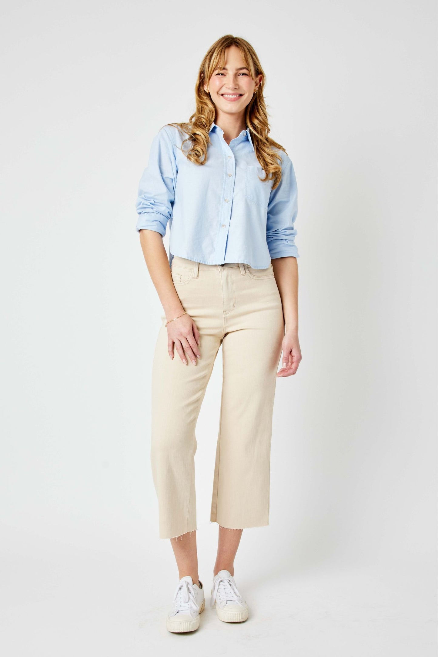 Judy Blue High Waist Crop Wide Leg Jeans