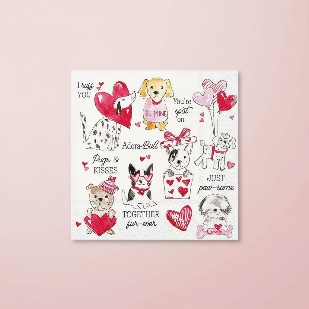 Paper Cocktail Napkins Pugs & Kisses Rosanne Beck