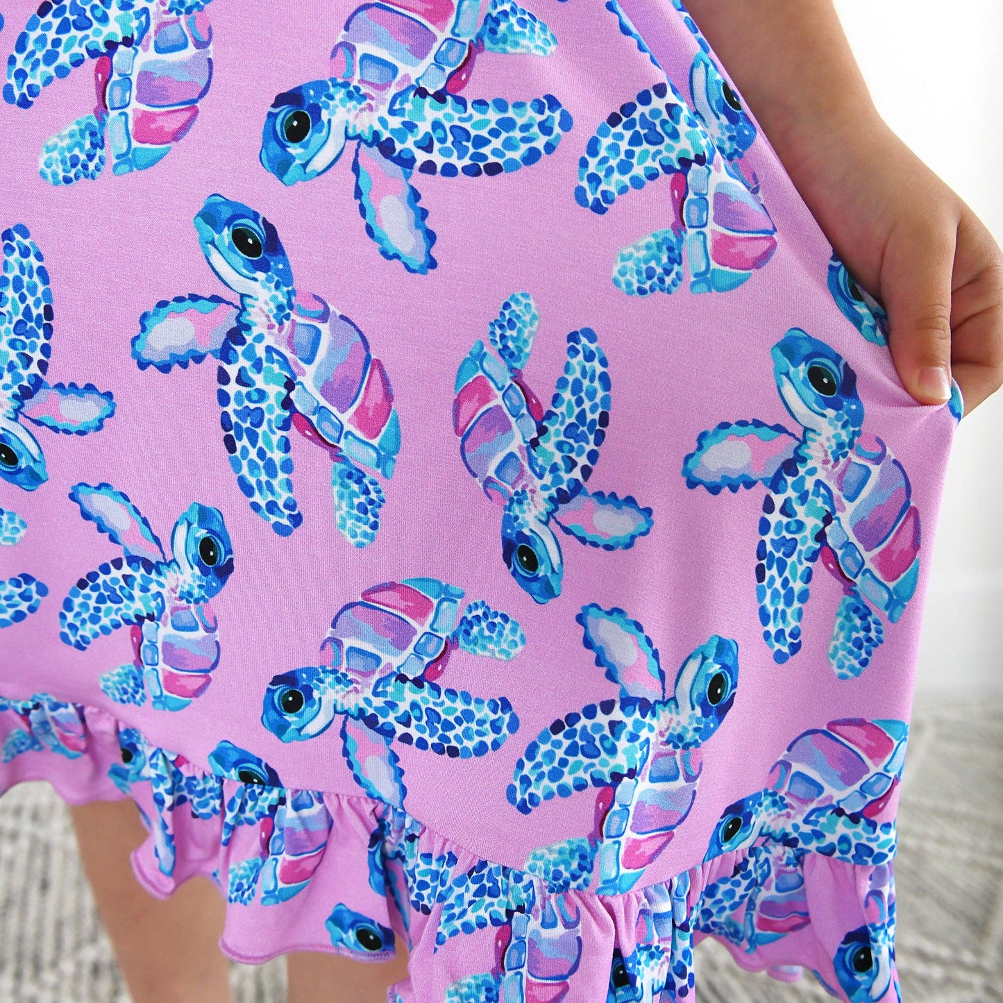 Waverly Sea Turtles Tank Twirl Dress Bamboo Girls Outfit