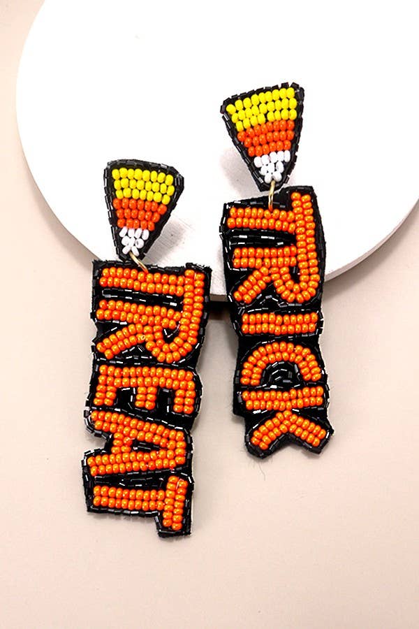 Halloween Trick or Treat Beaded Drop Earrings