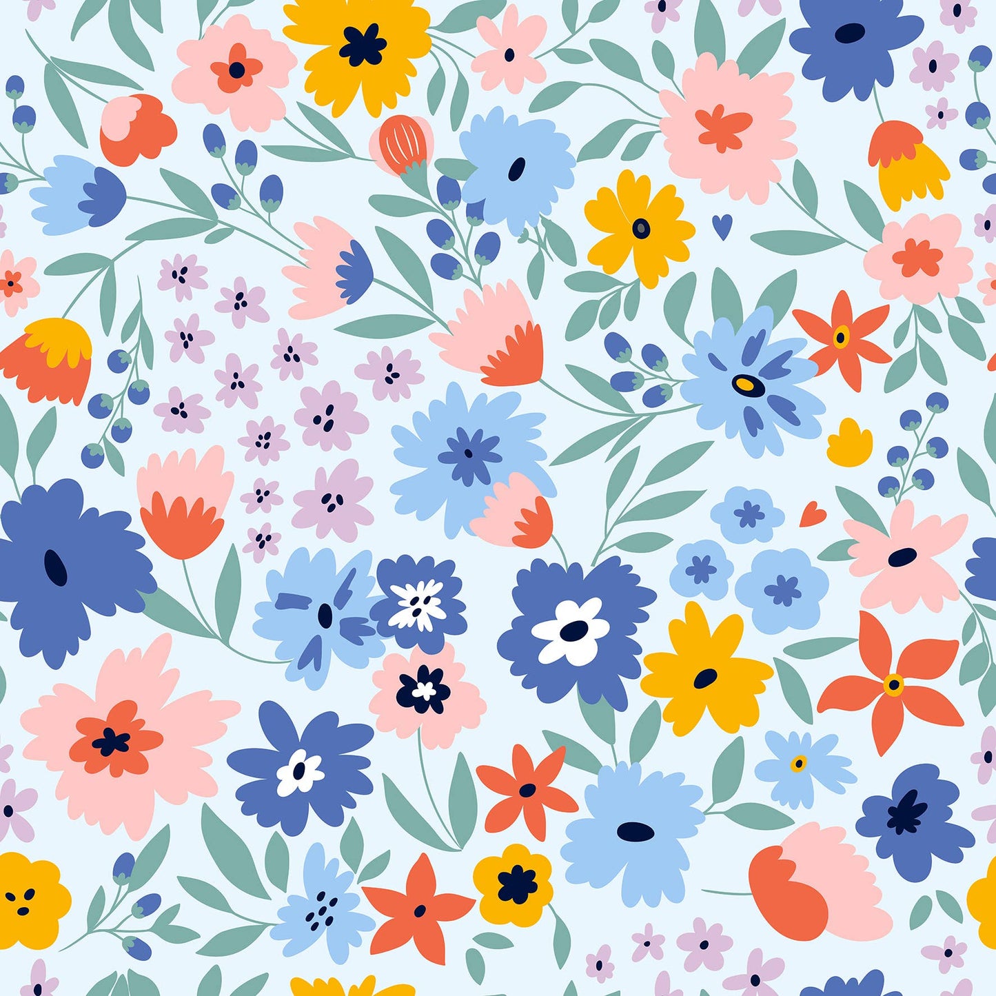 Girls Marina Blue Top & Wonder Floral Ruffle Shorts