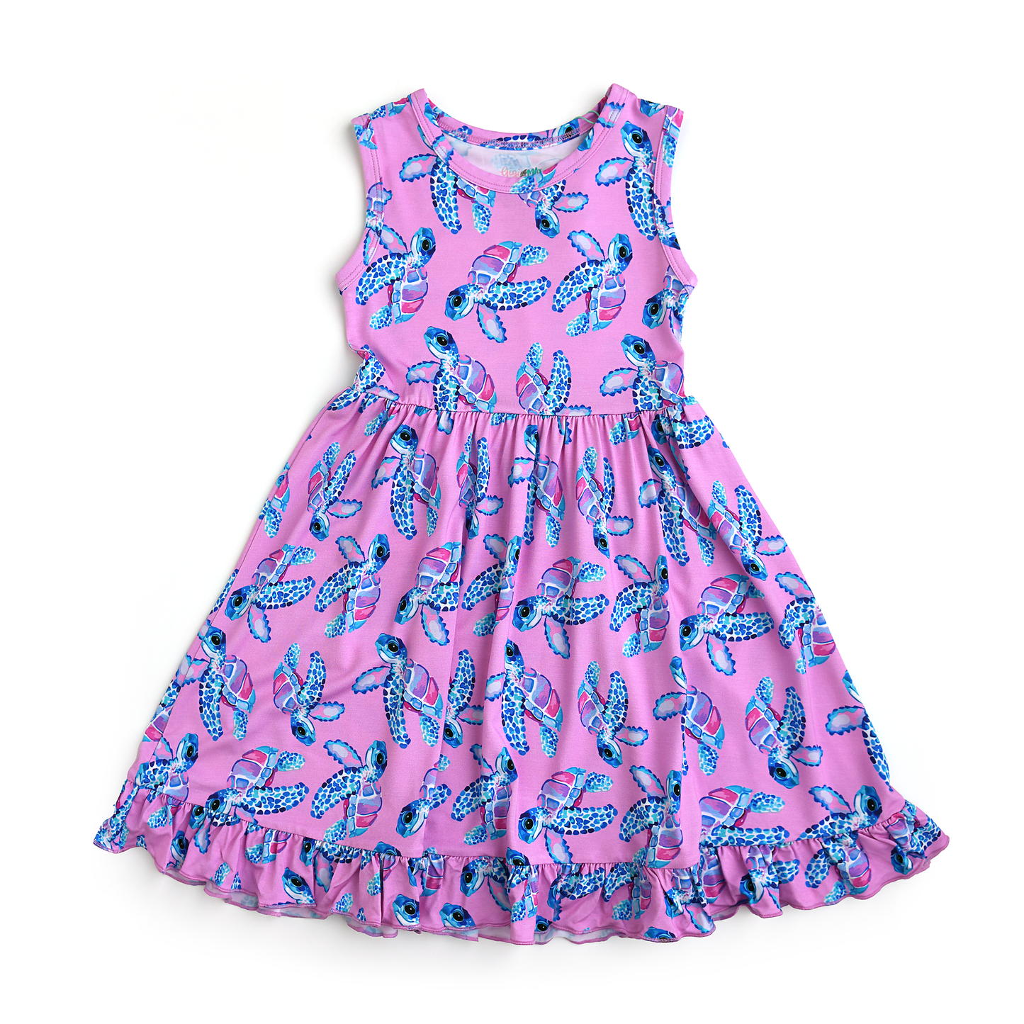 Waverly Sea Turtles Tank Twirl Dress Bamboo Girls Outfit