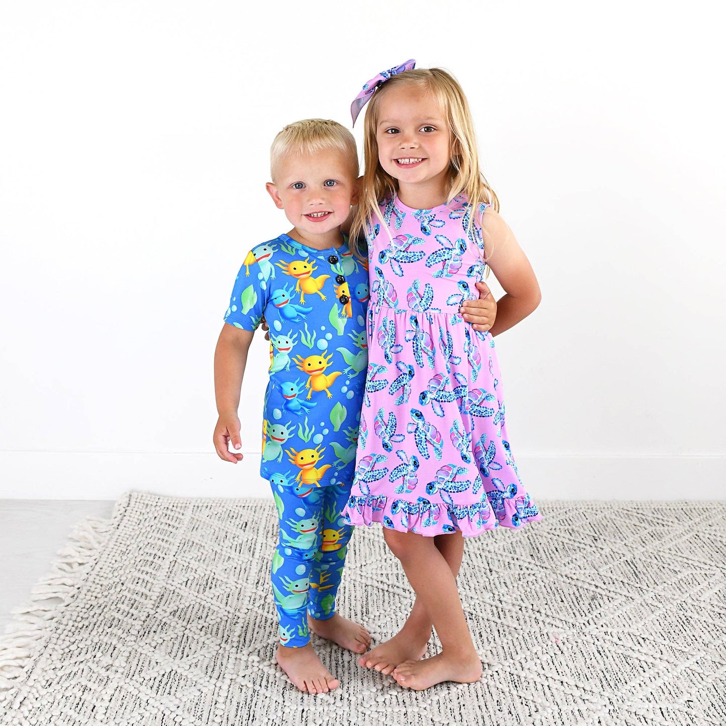 Waverly Sea Turtles Tank Twirl Dress Bamboo Girls Outfit