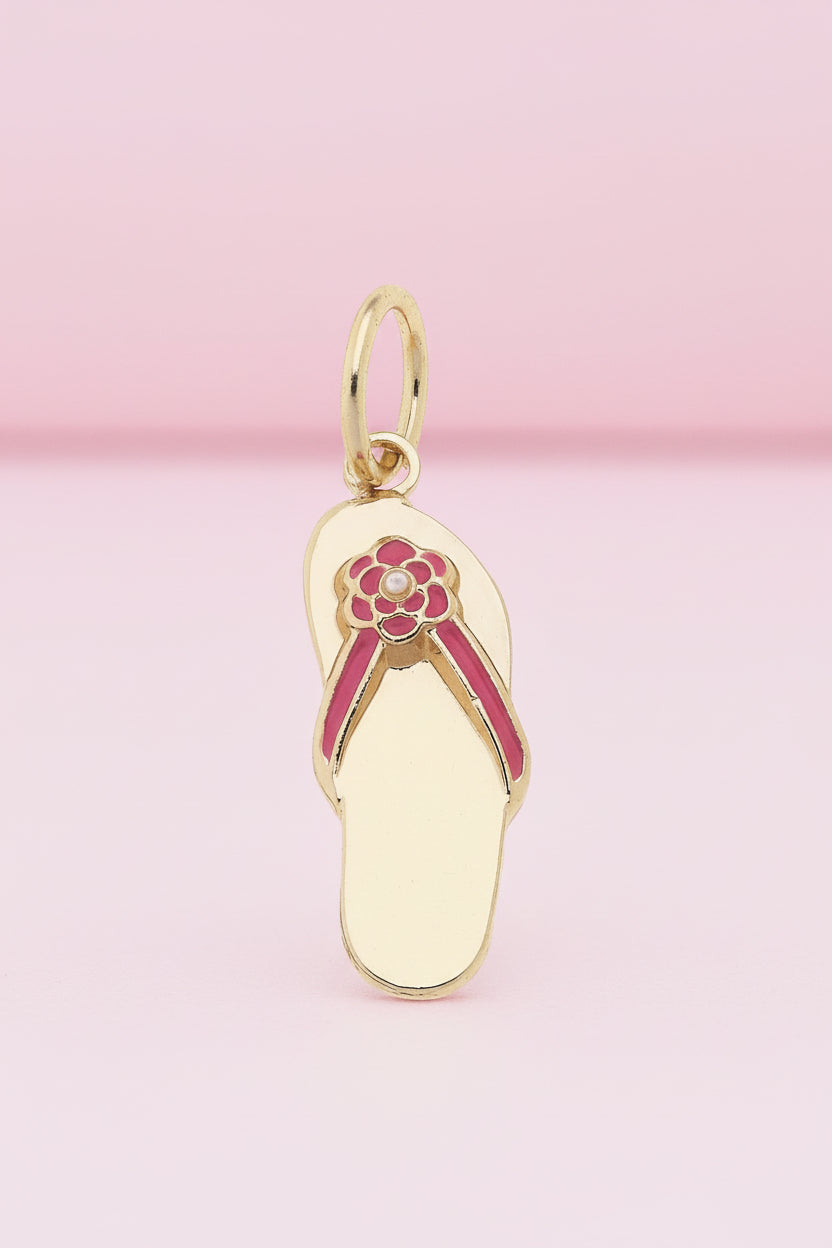 Flip Flop Charm in Shiny Gold
