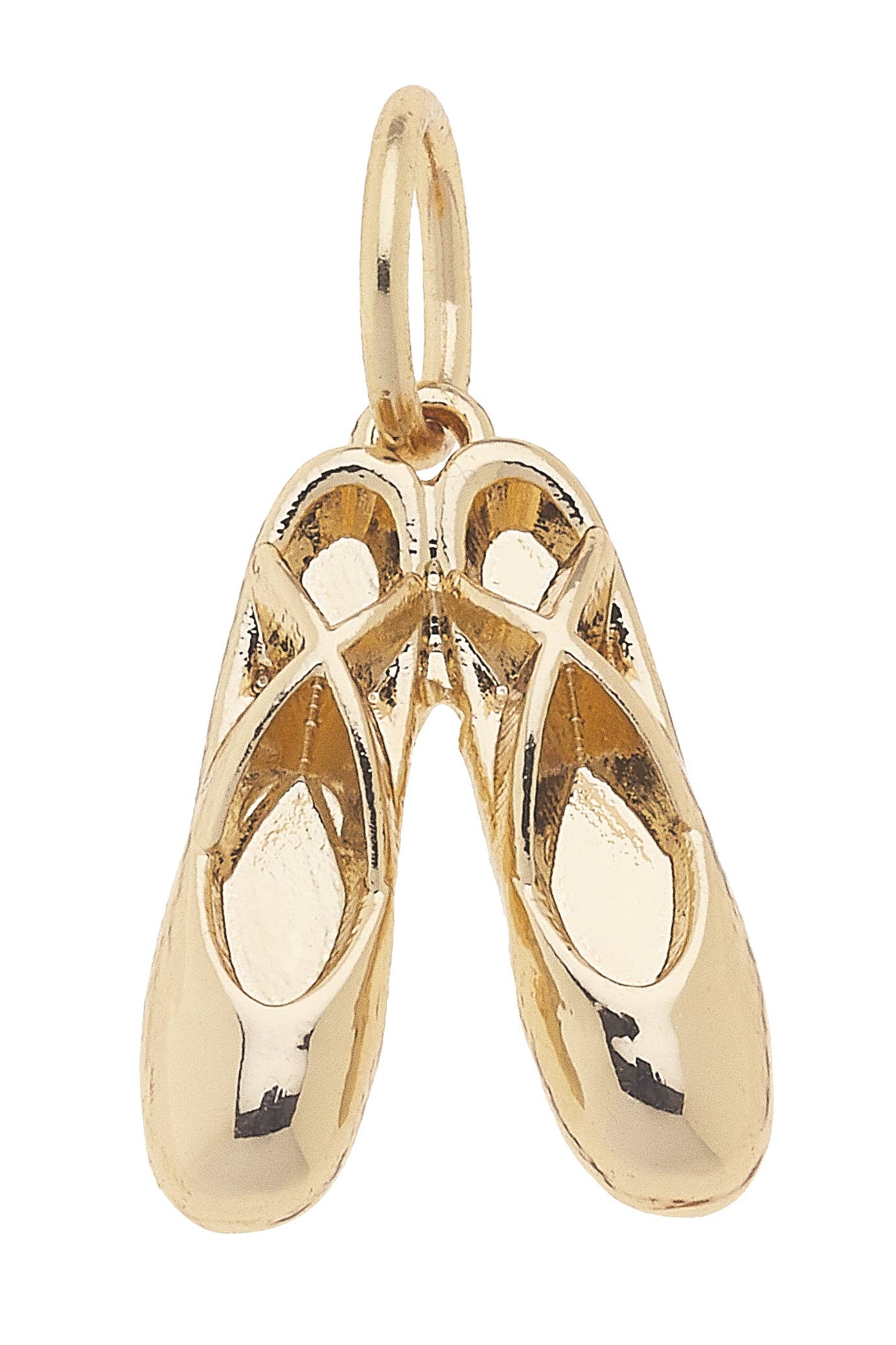 Ballet Slippers Charm in Shiny Gold