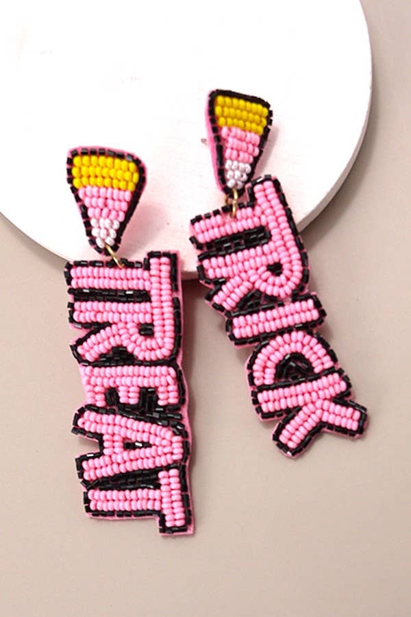 Halloween Trick or Treat Beaded Drop Earrings