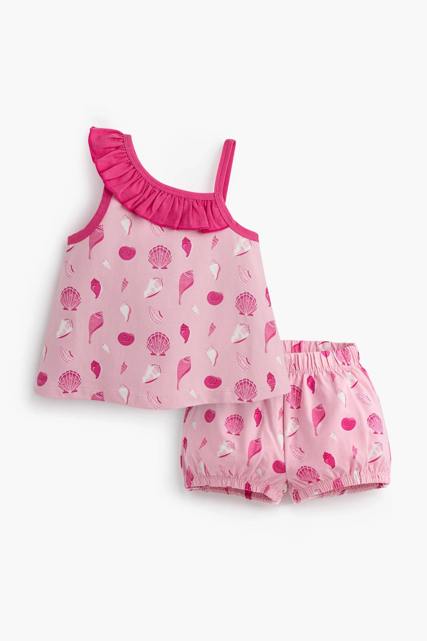 Cousins Cutie Asymmetrical Ruffle Tank + Bubble Short Set