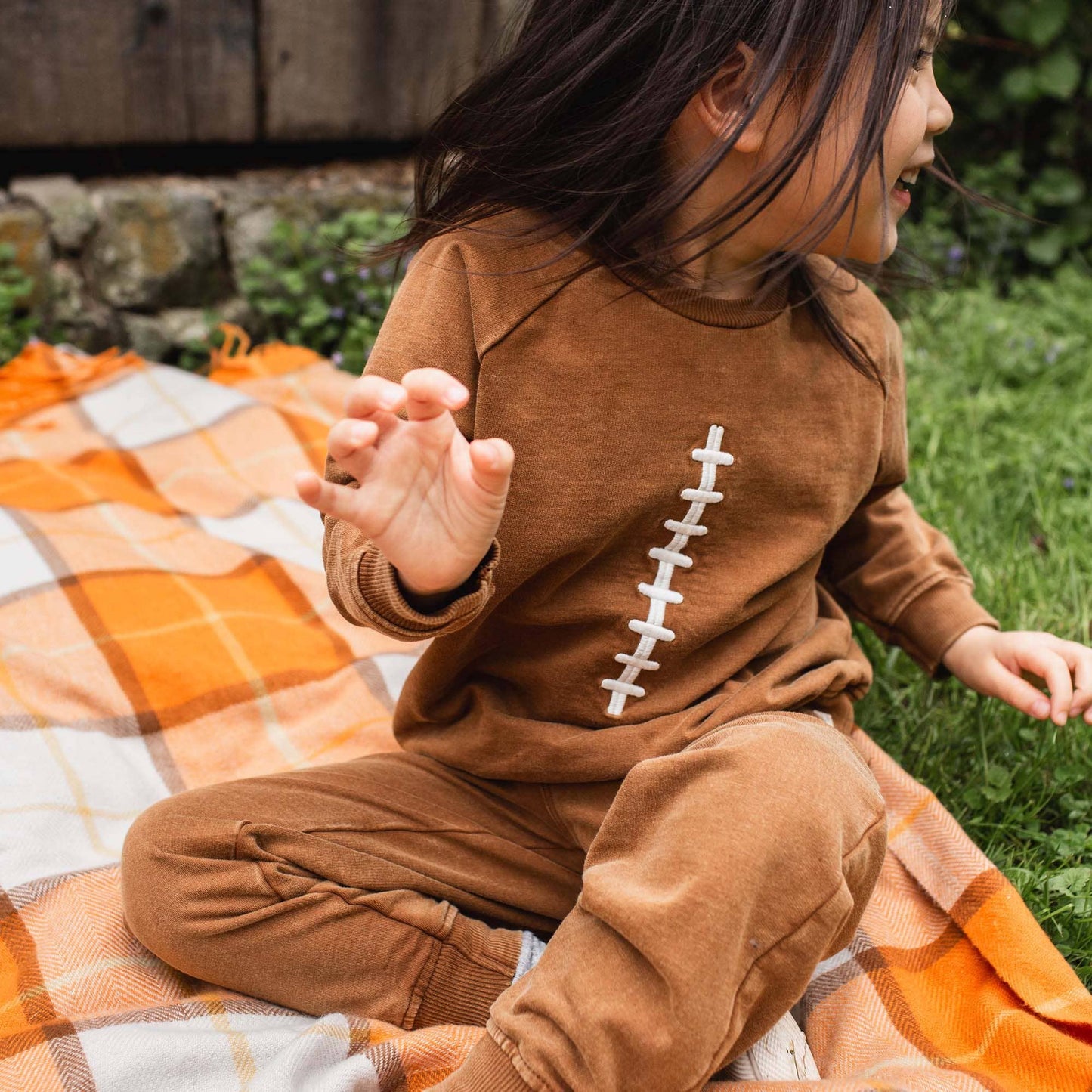 Acid Wash Football Toddler Sweatshirt Set