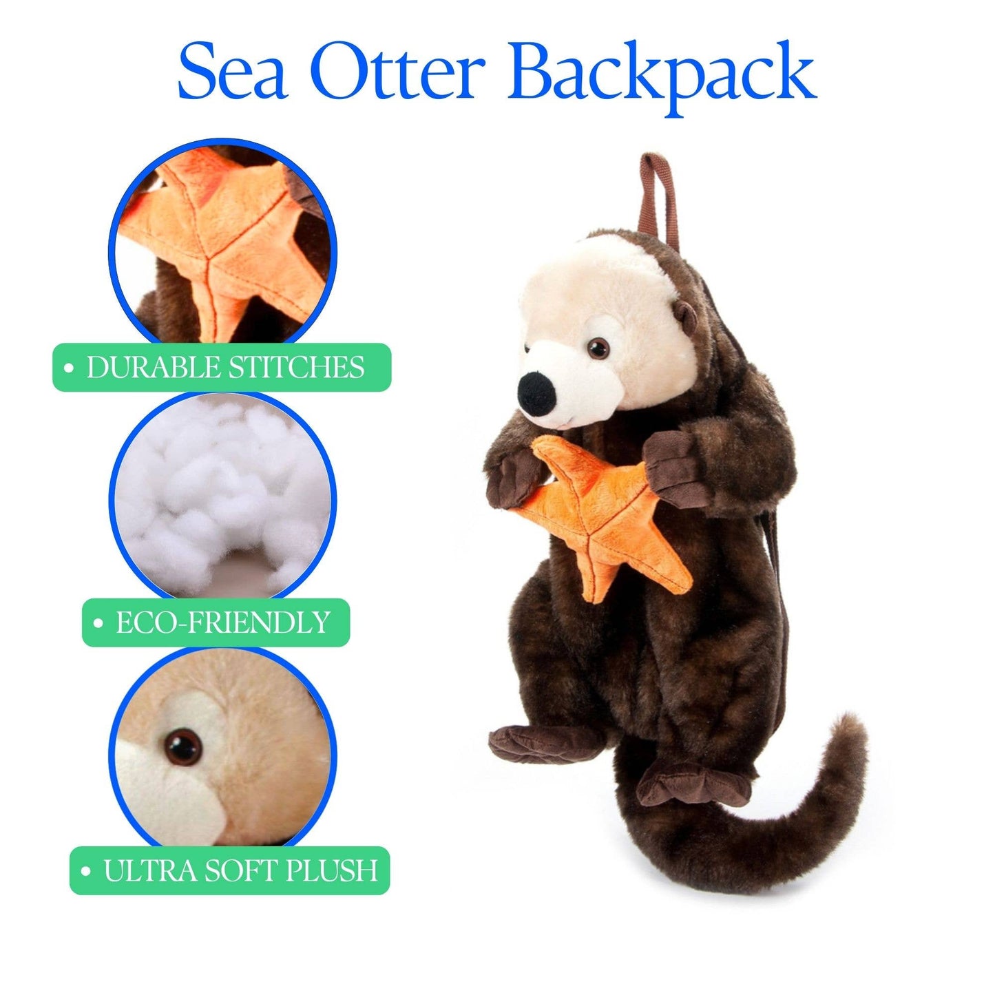 Sea Otter 20" Plush Animal Backpack