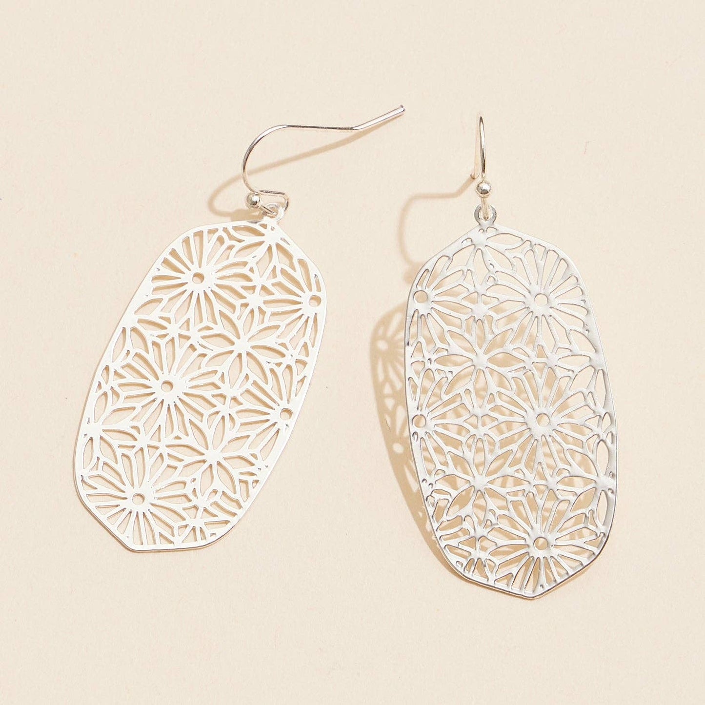 Geometric Floral Pattern Filigree Earrings in Vibrant Colors