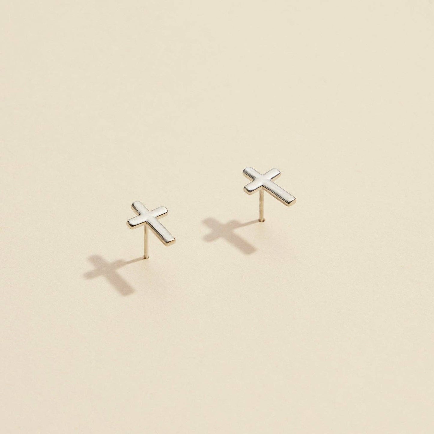 Classic Gold & Silver Cross Stud Earrings