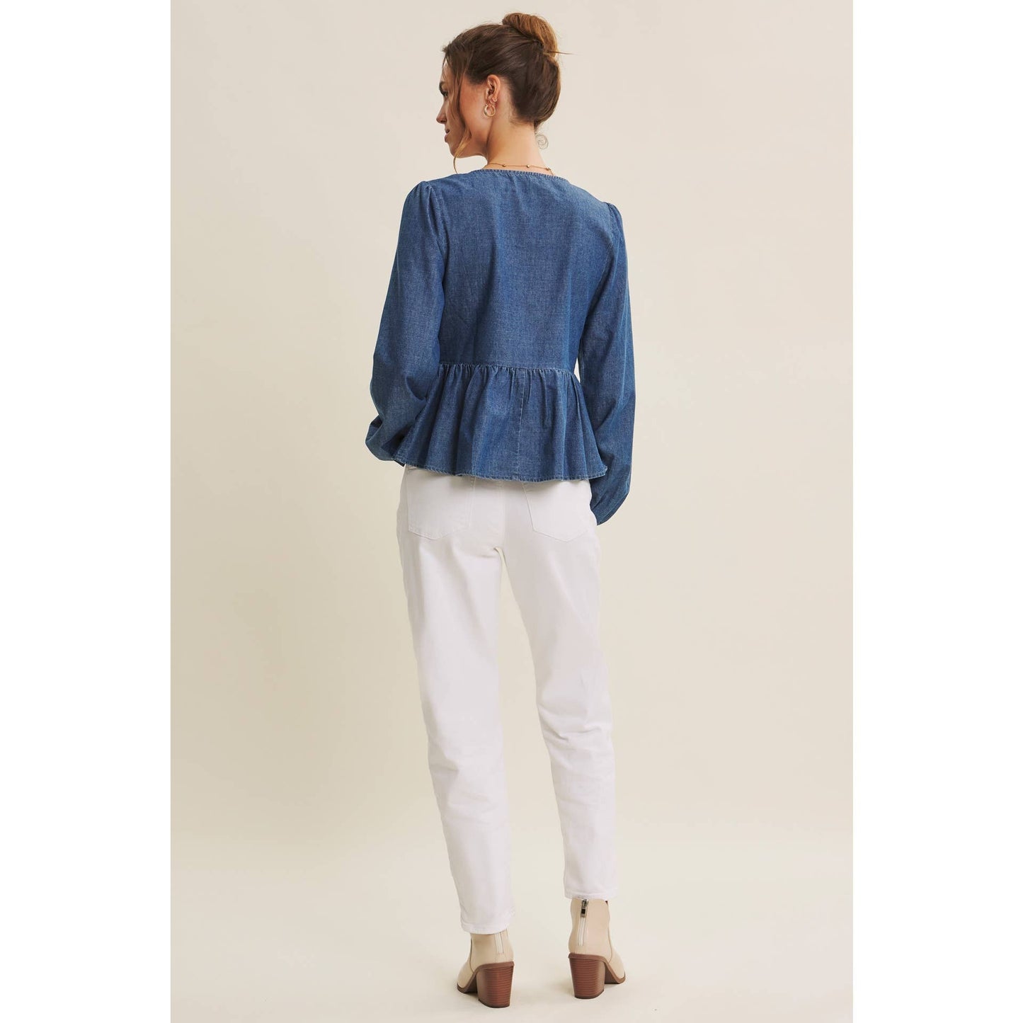 Blue Jean Babydoll Top