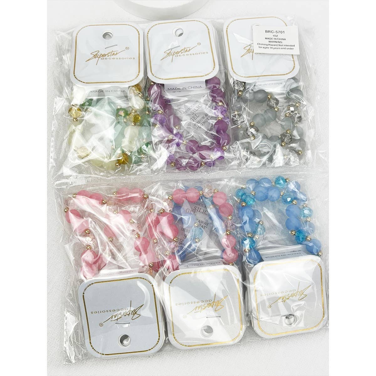 Soft Tone Bead Mix Stretch String Bracelet