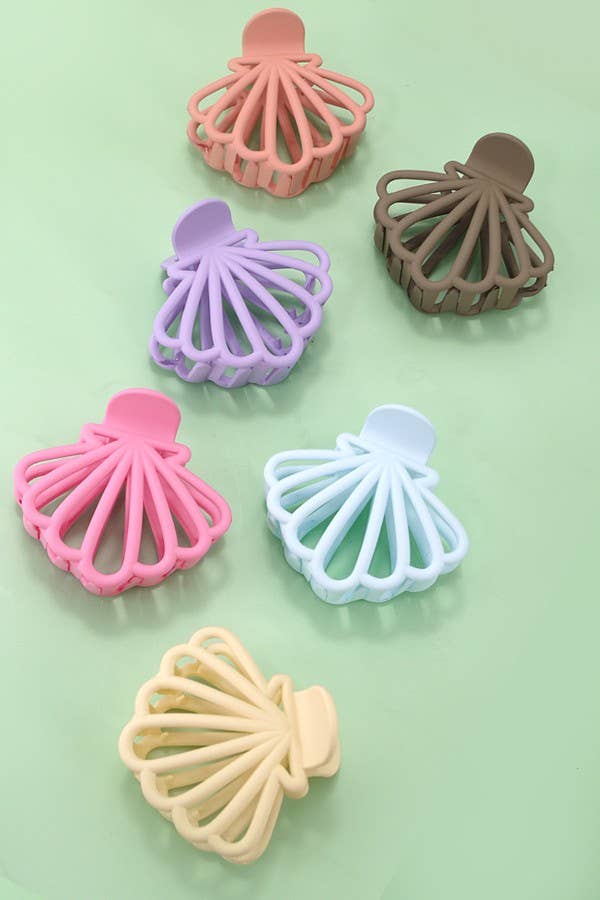 Ocean Beach Seashell Matte Hair Claw Clips