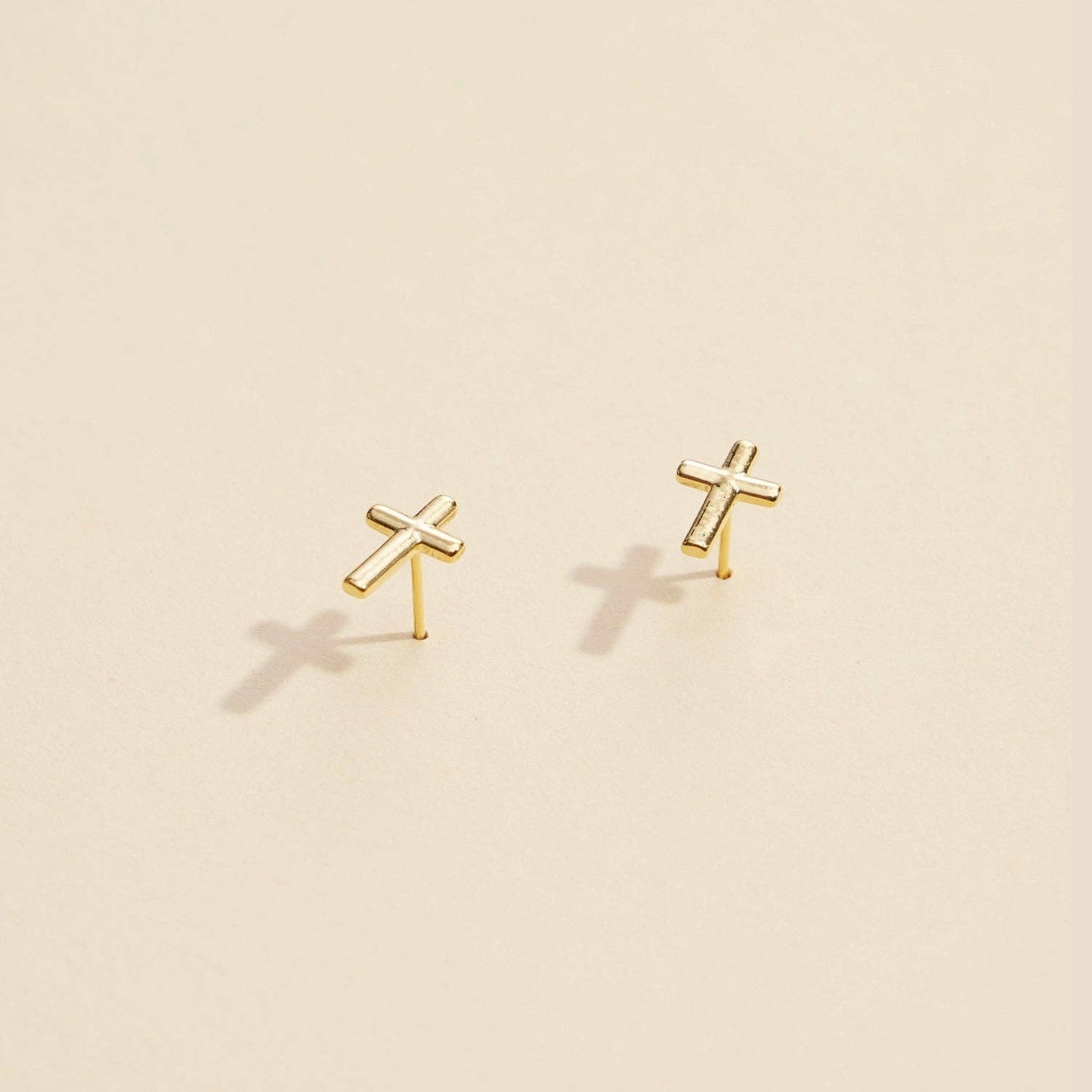 Classic Gold & Silver Cross Stud Earrings