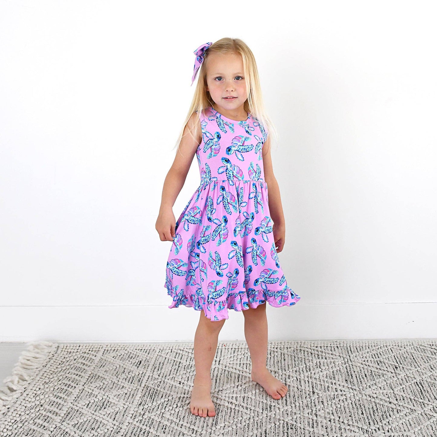 Waverly Sea Turtles Tank Twirl Dress Bamboo Girls Outfit