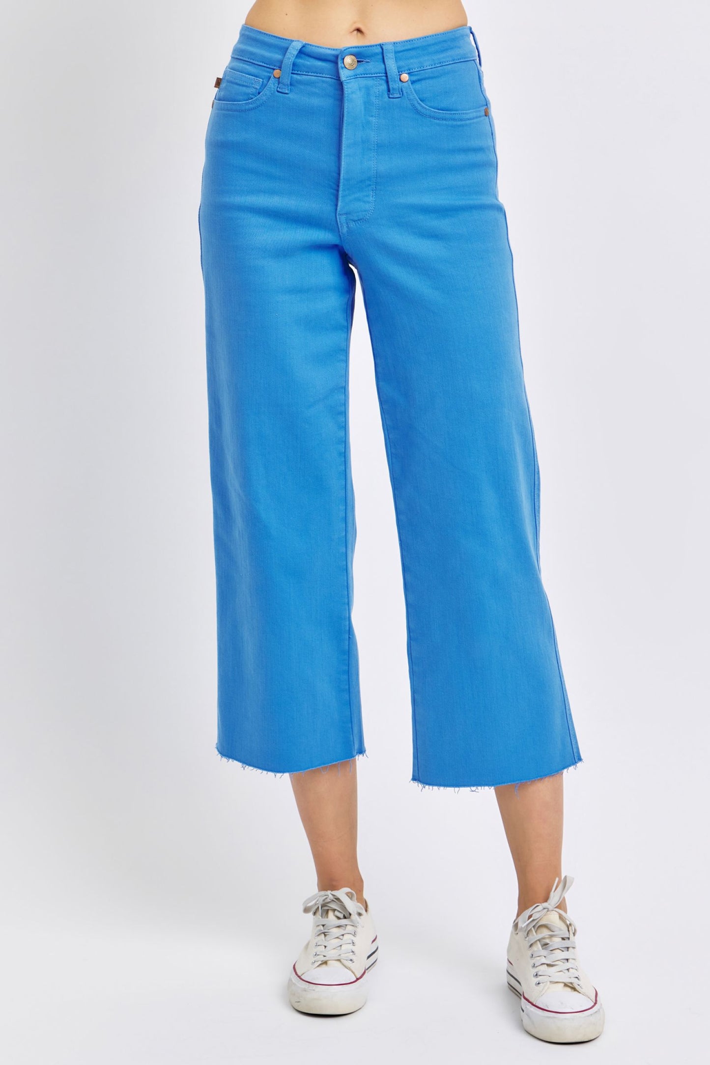 Judy Blue High Waist Sky Blue Crop Wide Leg Jeans