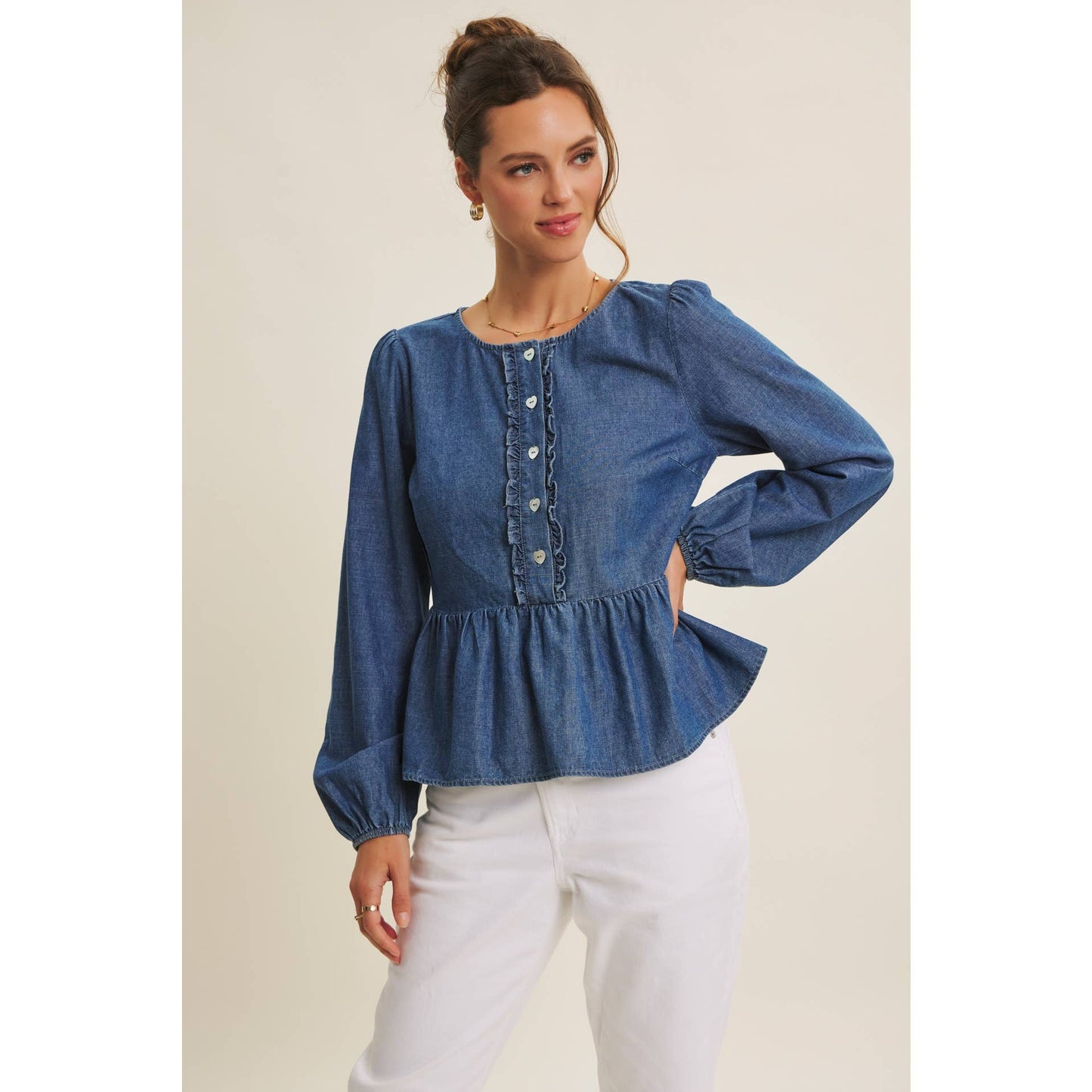 Blue Jean Babydoll Top