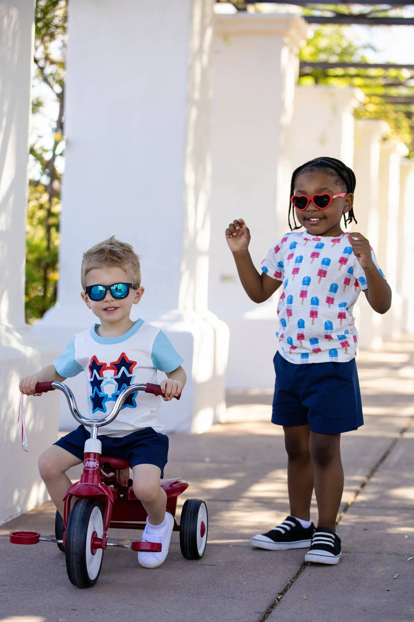 4th of July Short Sleeve Tee + Pocket Short Set - Americana Ice Pops