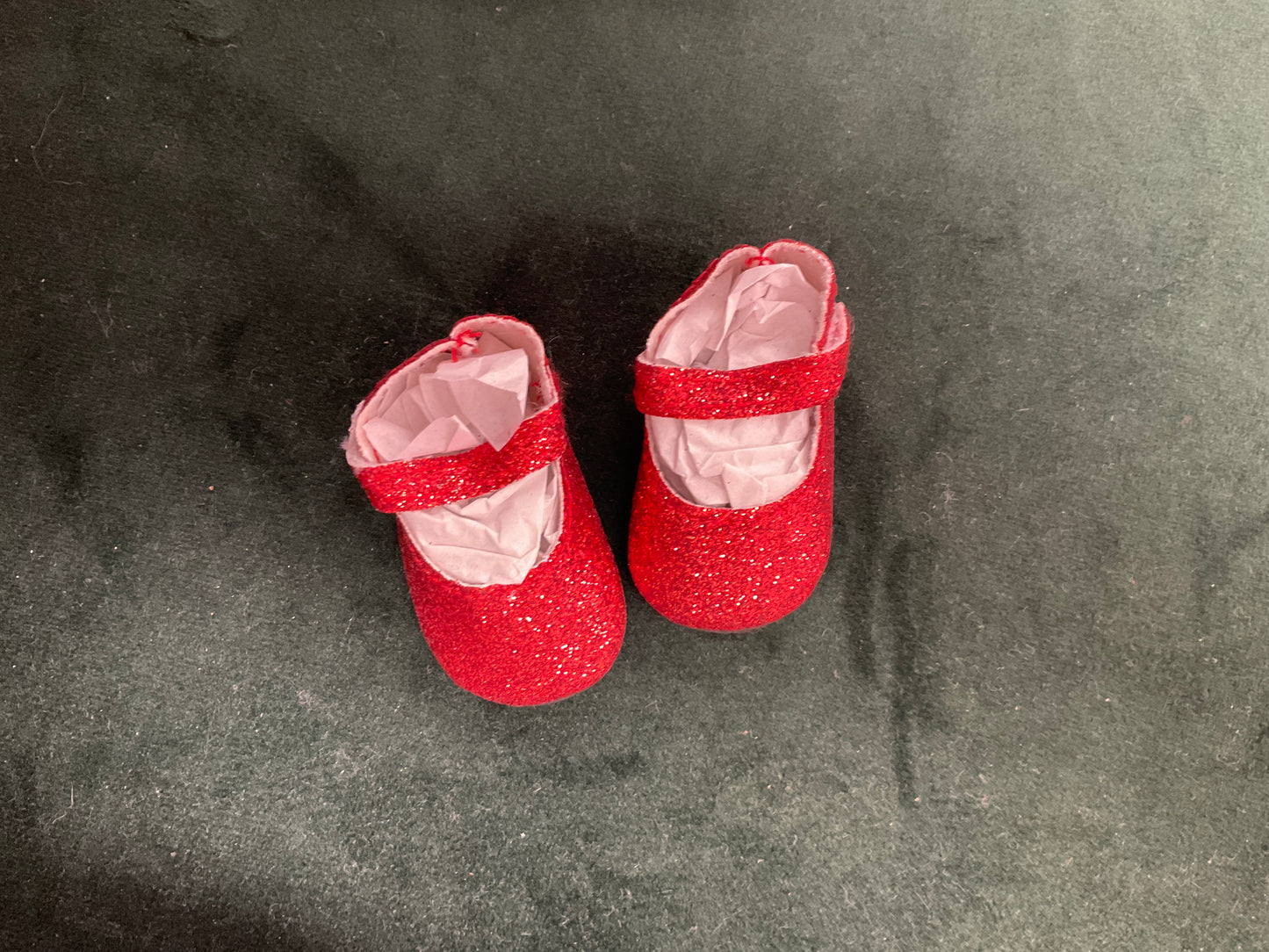 Red Glitter Doll Shoes