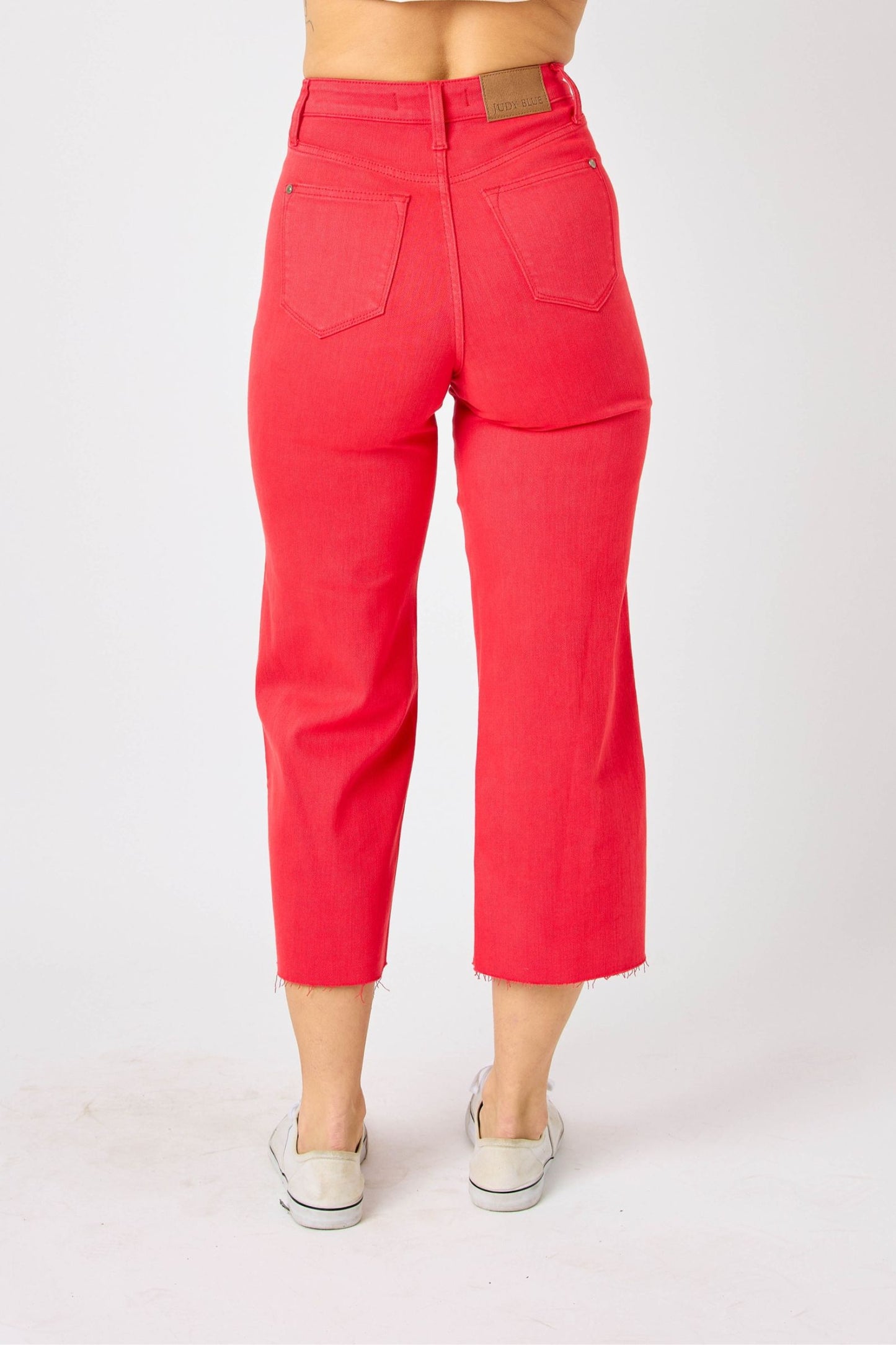 Judy Blue High Waist Garment Dyed Tummy Control Crop Wide Leg Pants