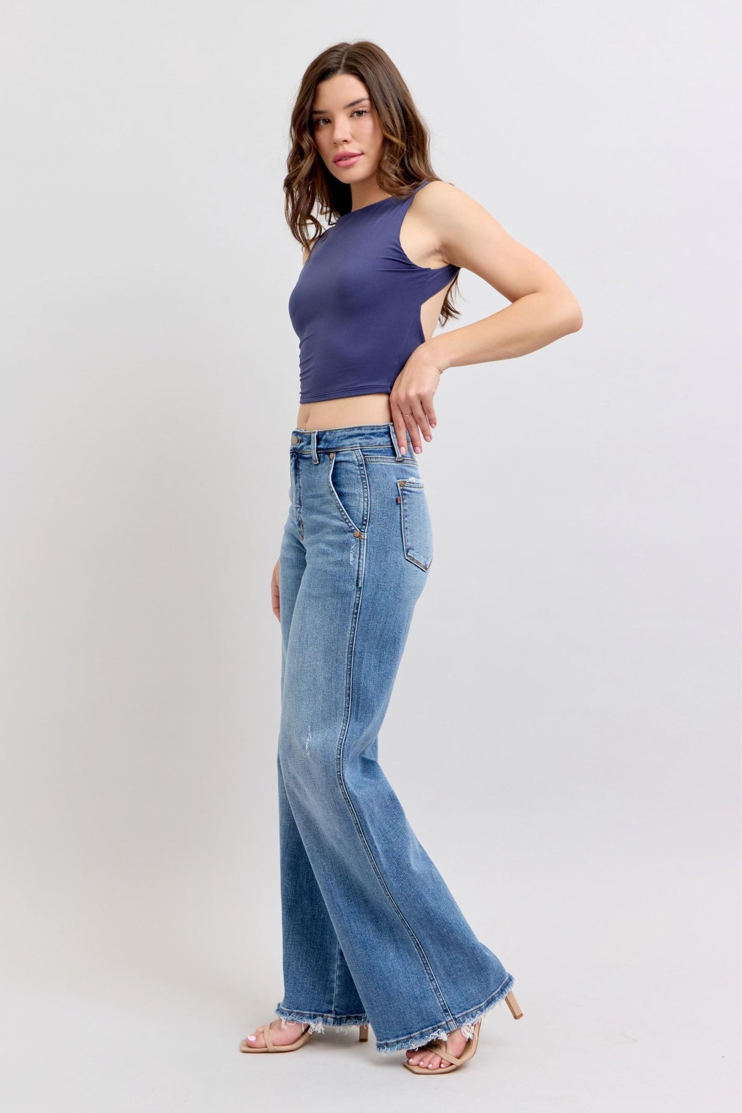 Judy Blue High Waist Retro Wide Fit Jeans