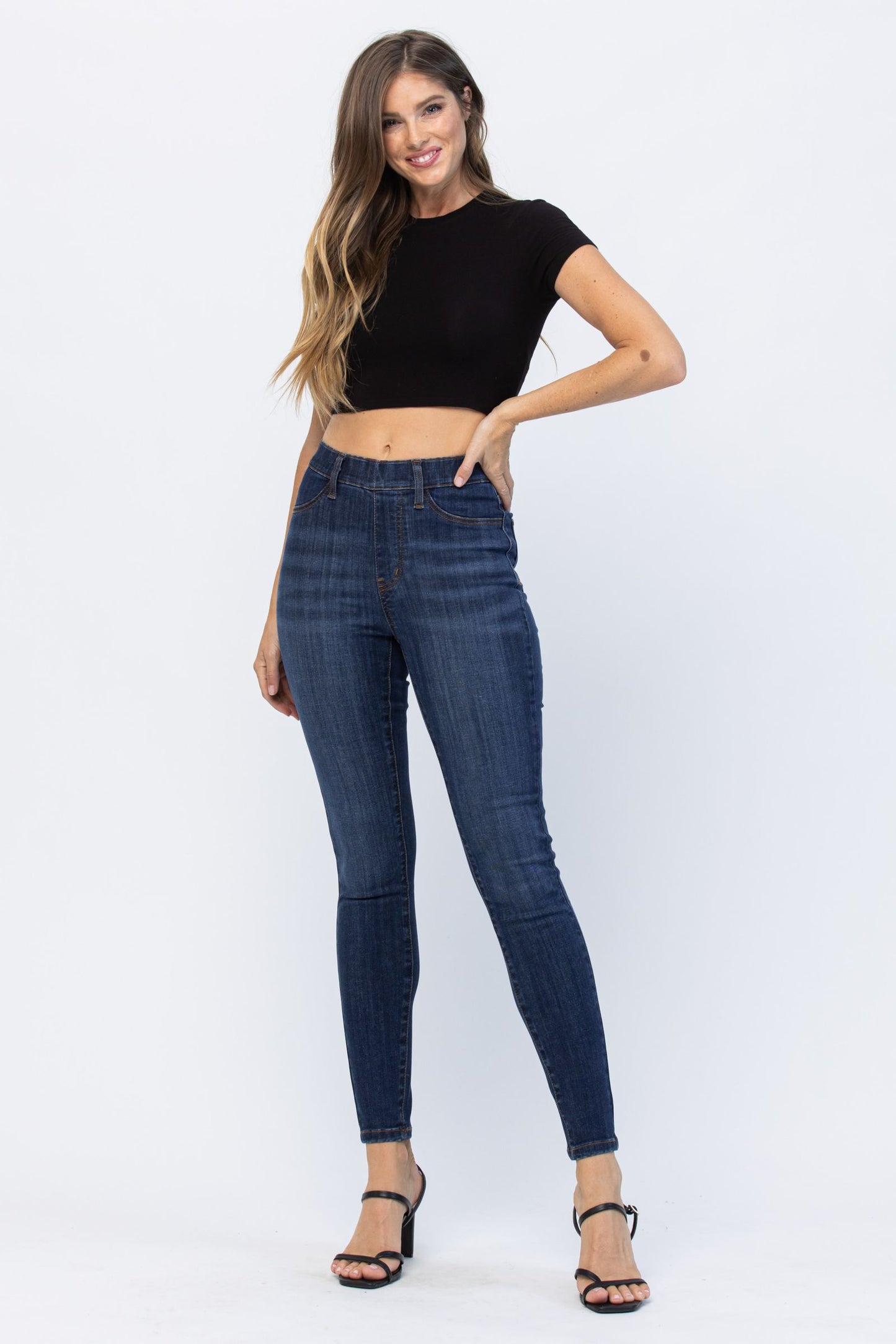 Judy Blue High Waist Patch Pocket Pull-On Skinny Jeans