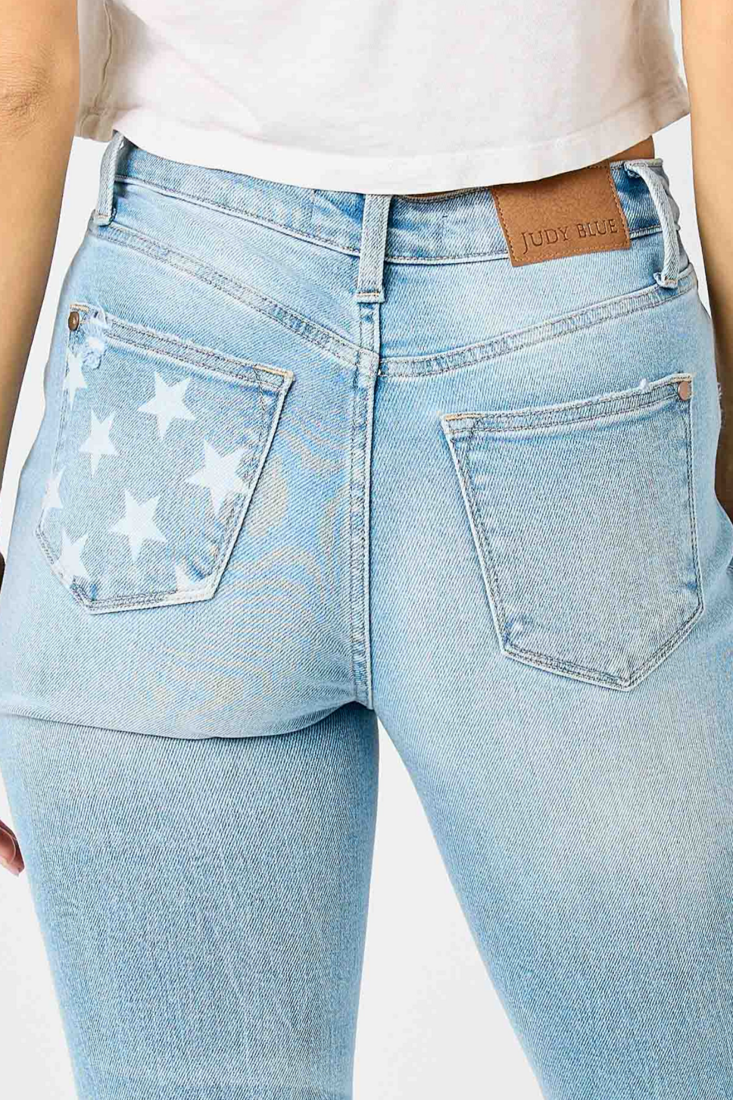 Judy Blue Mid Rise Americana Flag Cuff Boyfriend Jeans