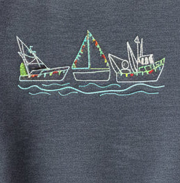 Christmas Boat Sweatshirt Bubble