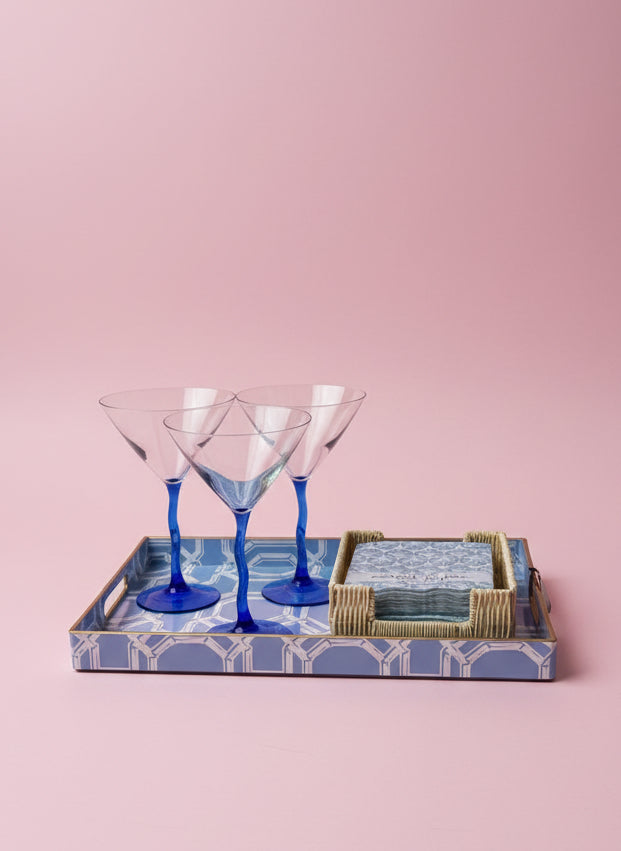 Blue Stem Martini Glass