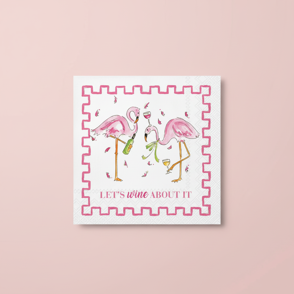 Rosanne Beck Let's Wine About it Cocktail Napkin