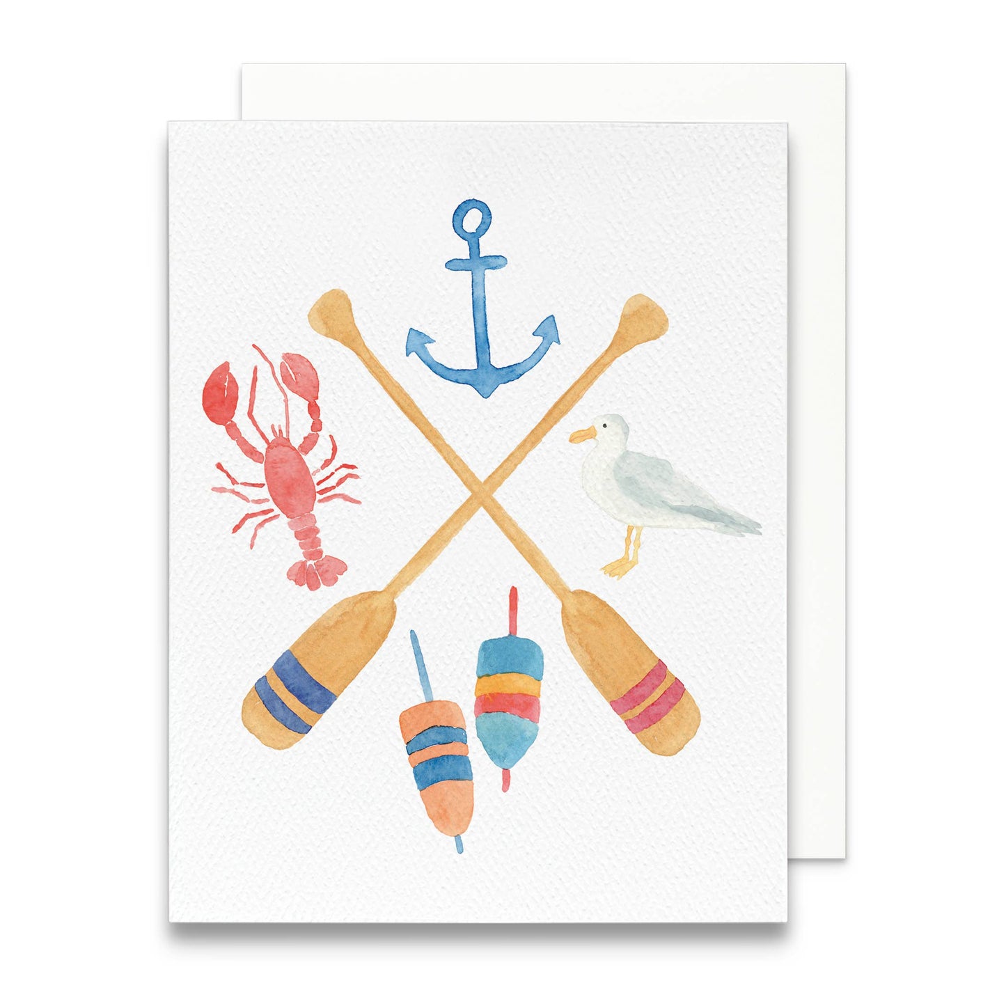 Watercolor Seaside Crest Greeting Card | Coastal Card