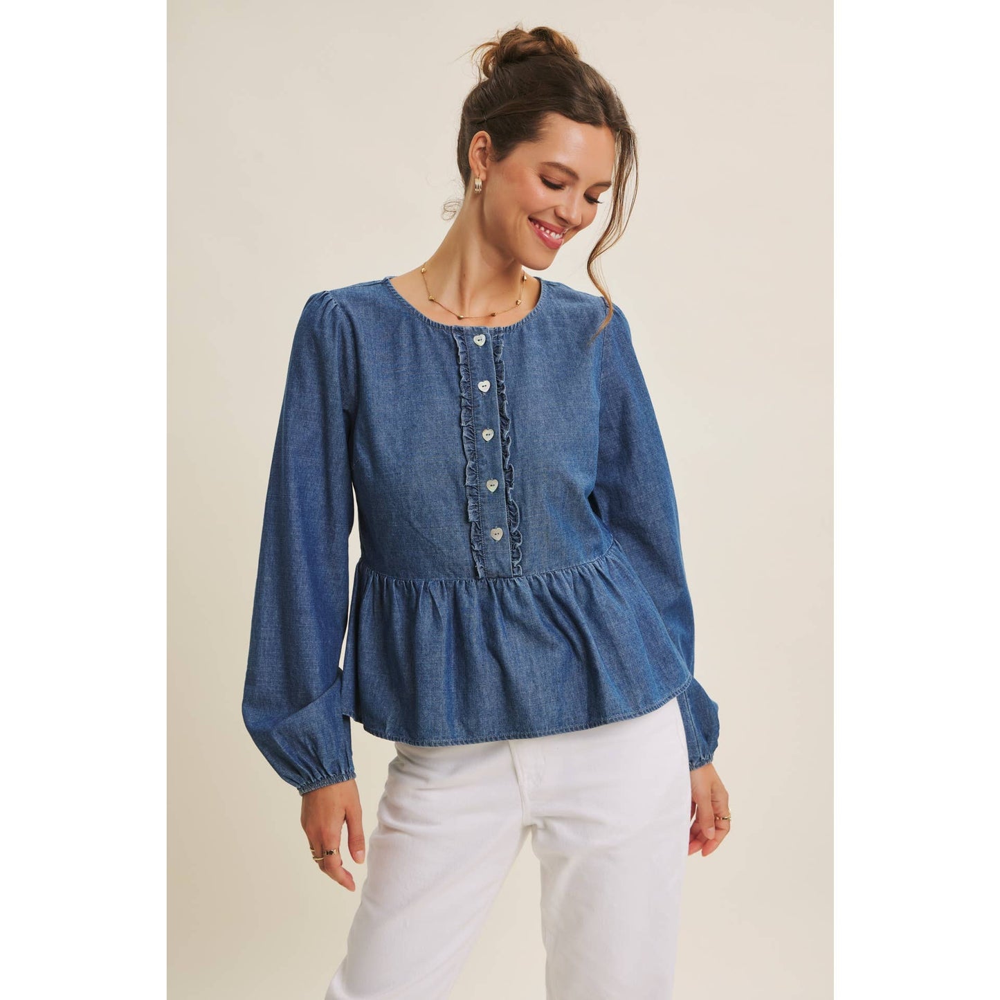 Blue Jean Babydoll Top