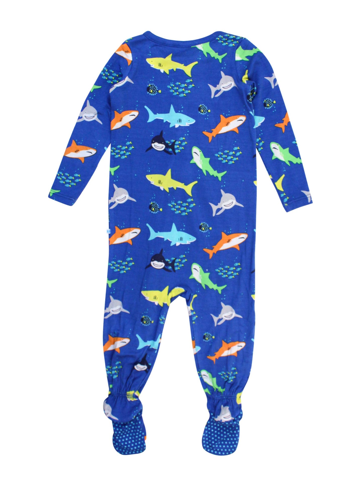 Baby Boys Happy Sharks Bamboo Viscose Footed One Piece Pajama