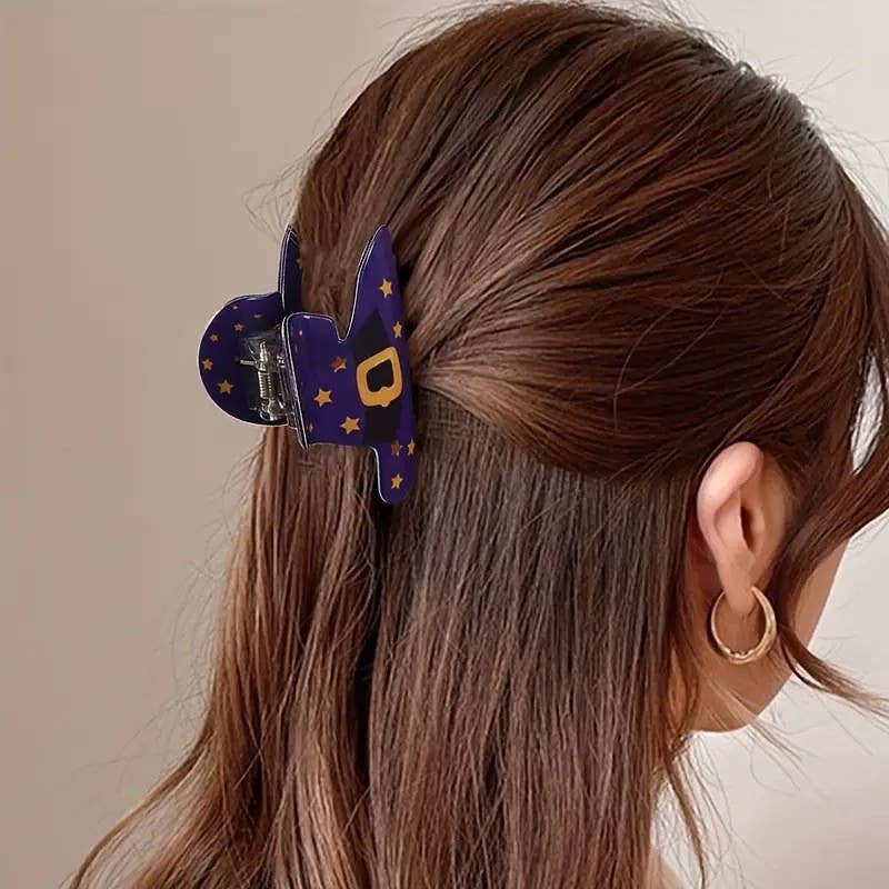 Halloween Witch Hat Hair Claw Clip
