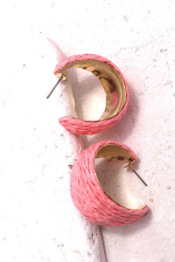 Wide Raffia Straw Hoop