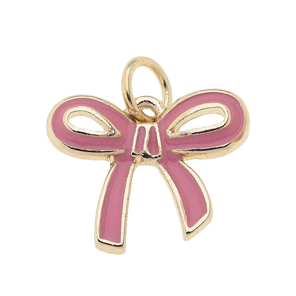 Enamel Bow Charm in Light Pink