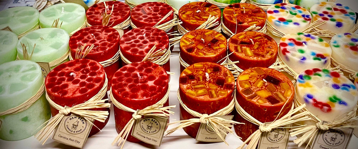 3x3 Candle Carolina Red Clay Scent