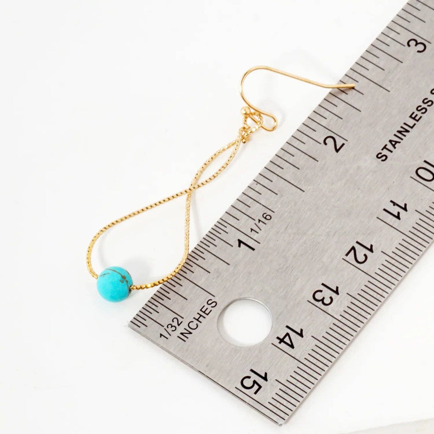 Semi-Precious Stone Accent Diamond-Cut Infinity Wire Earrings