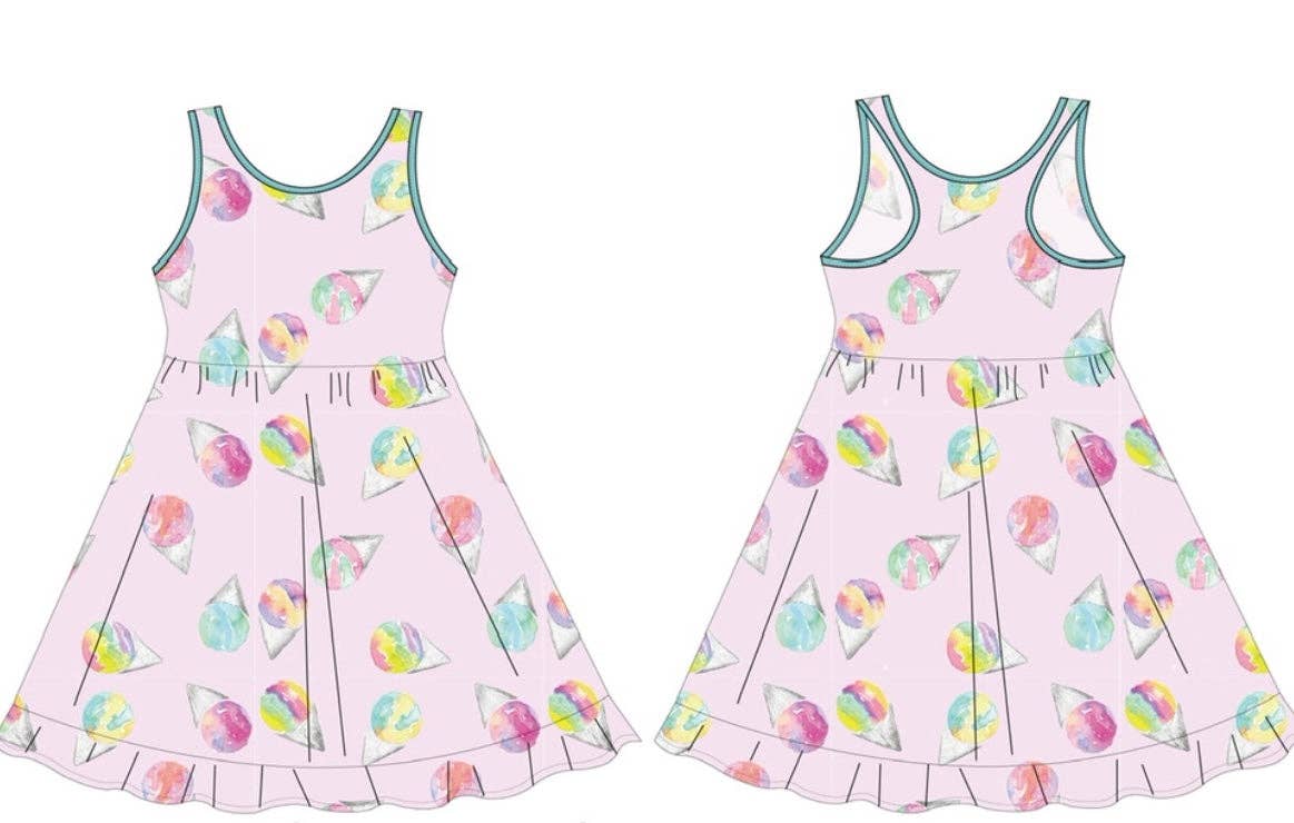 Pink Snowcones Razorback Twirl Dress