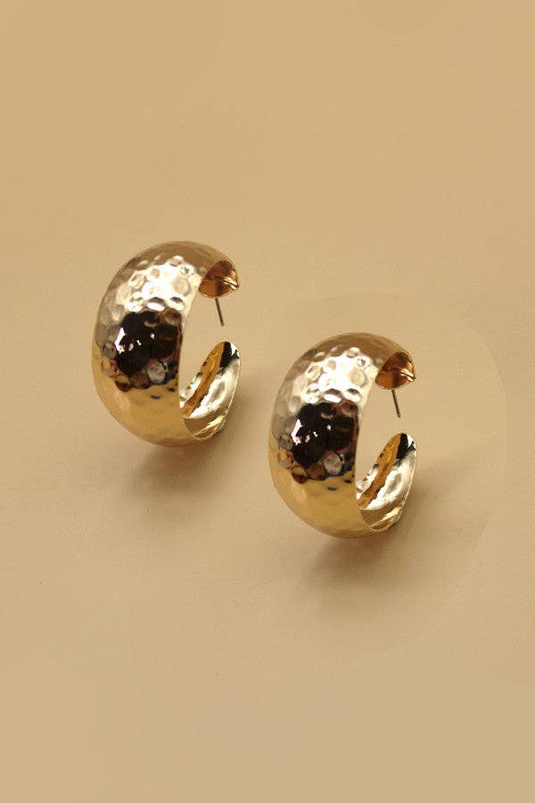 Hammered Hoop Earrings