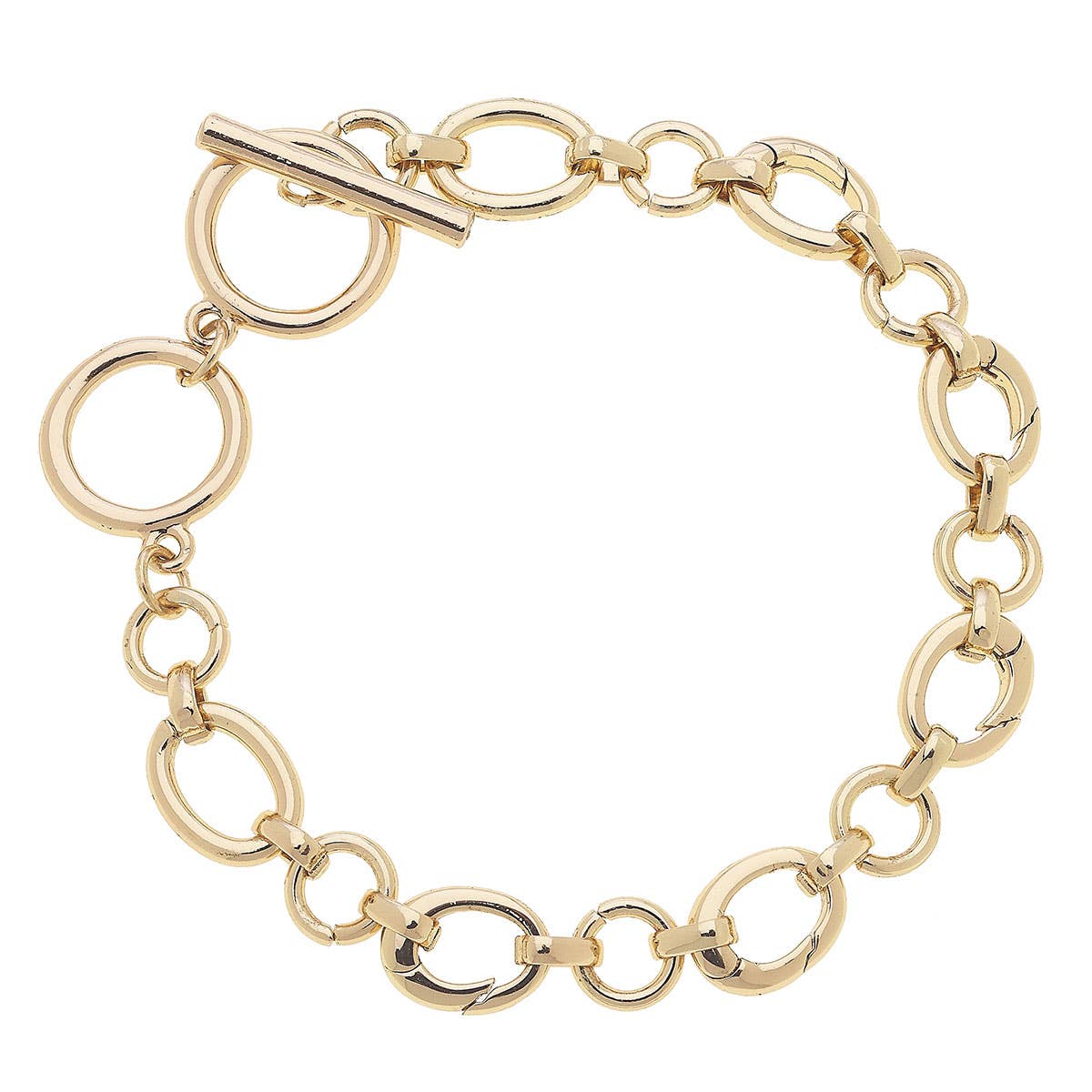 Sasha Toggle Charm Bracelet Base in Shiny Gold