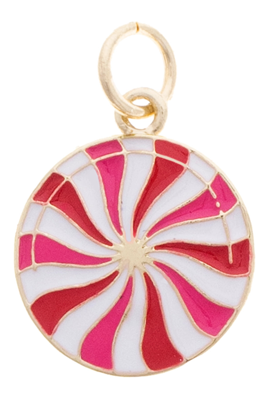 Peppermint Enamel Charm in Red/Pink/White