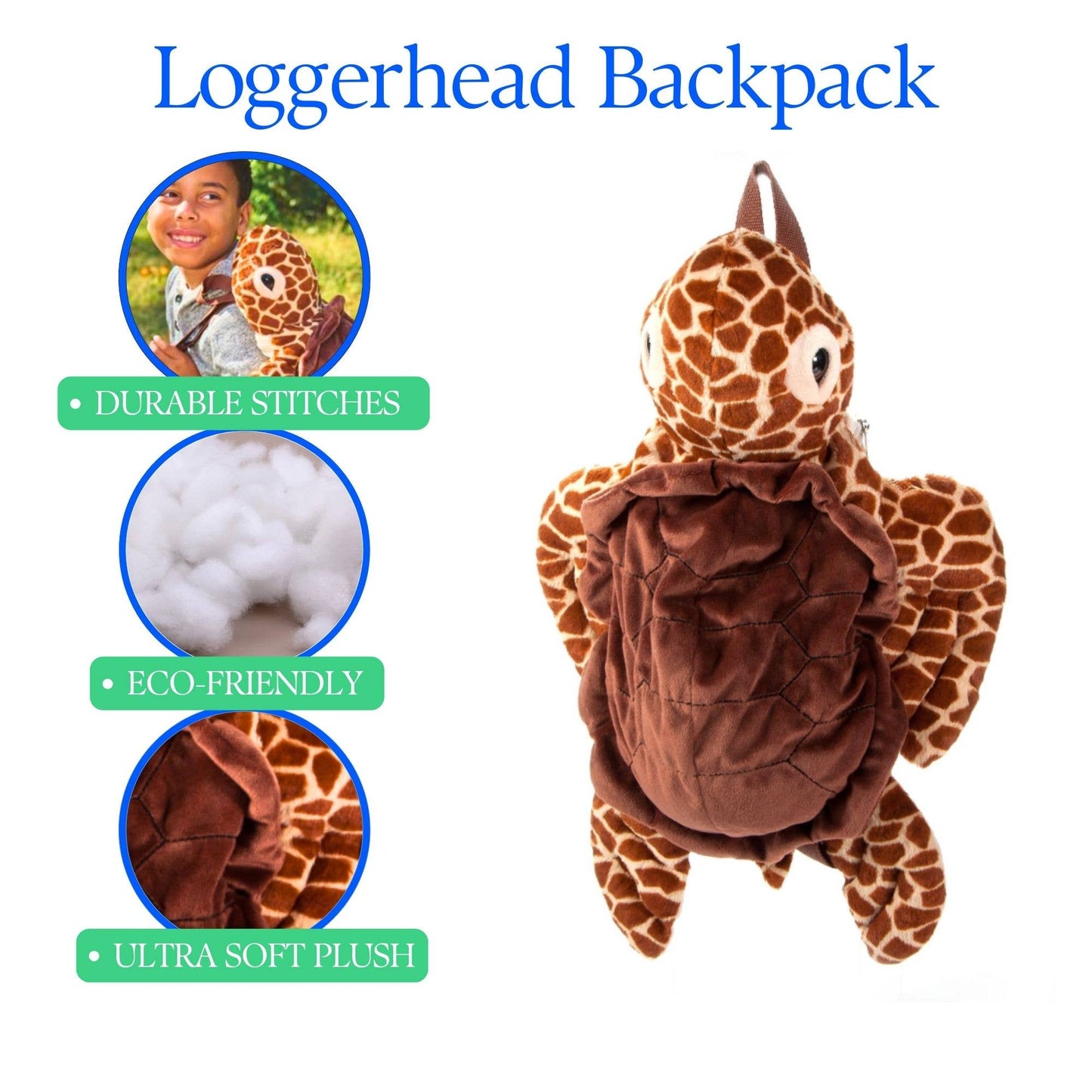 Loggerhead Turtle 20" Plush Animal Backpack