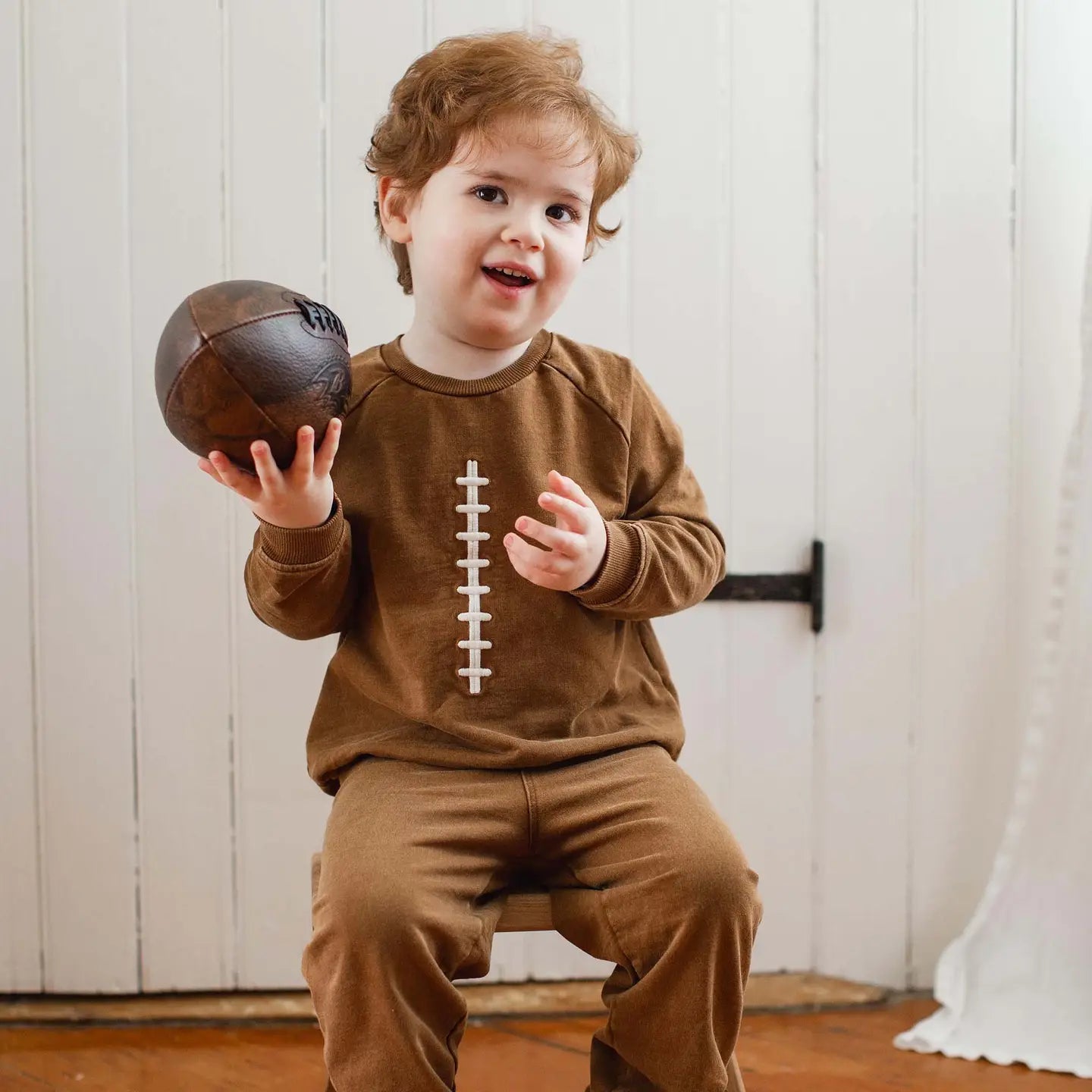 Acid Wash Football Infant Sweatshirt Set