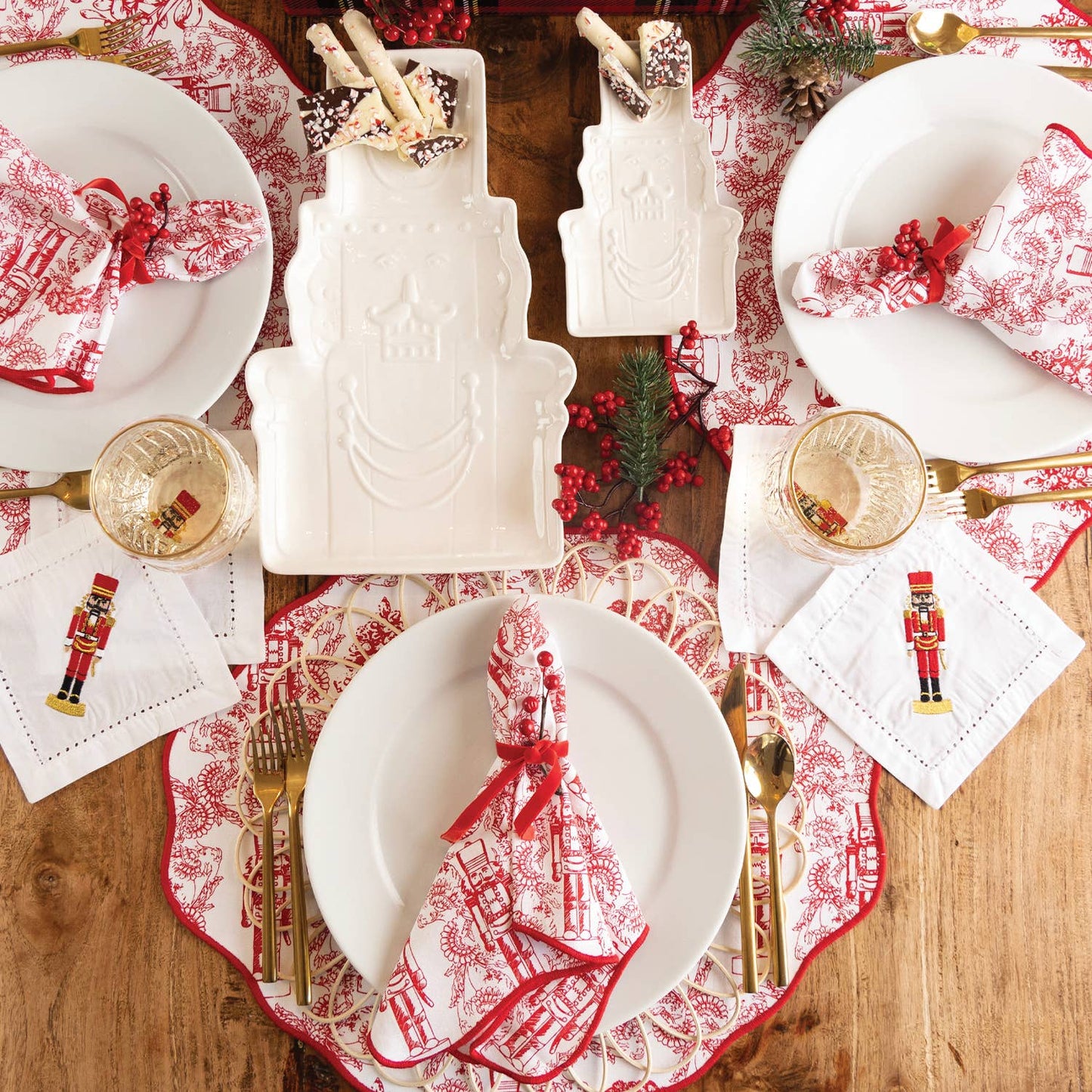 Classic Nutcracker Scalloped Dinner Napkin