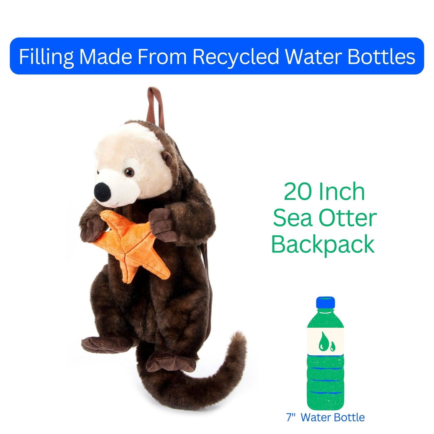 Sea Otter 20" Plush Animal Backpack