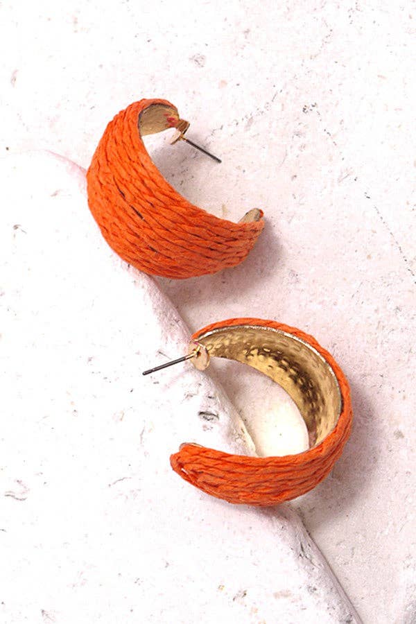 Wide Raffia Straw Hoop