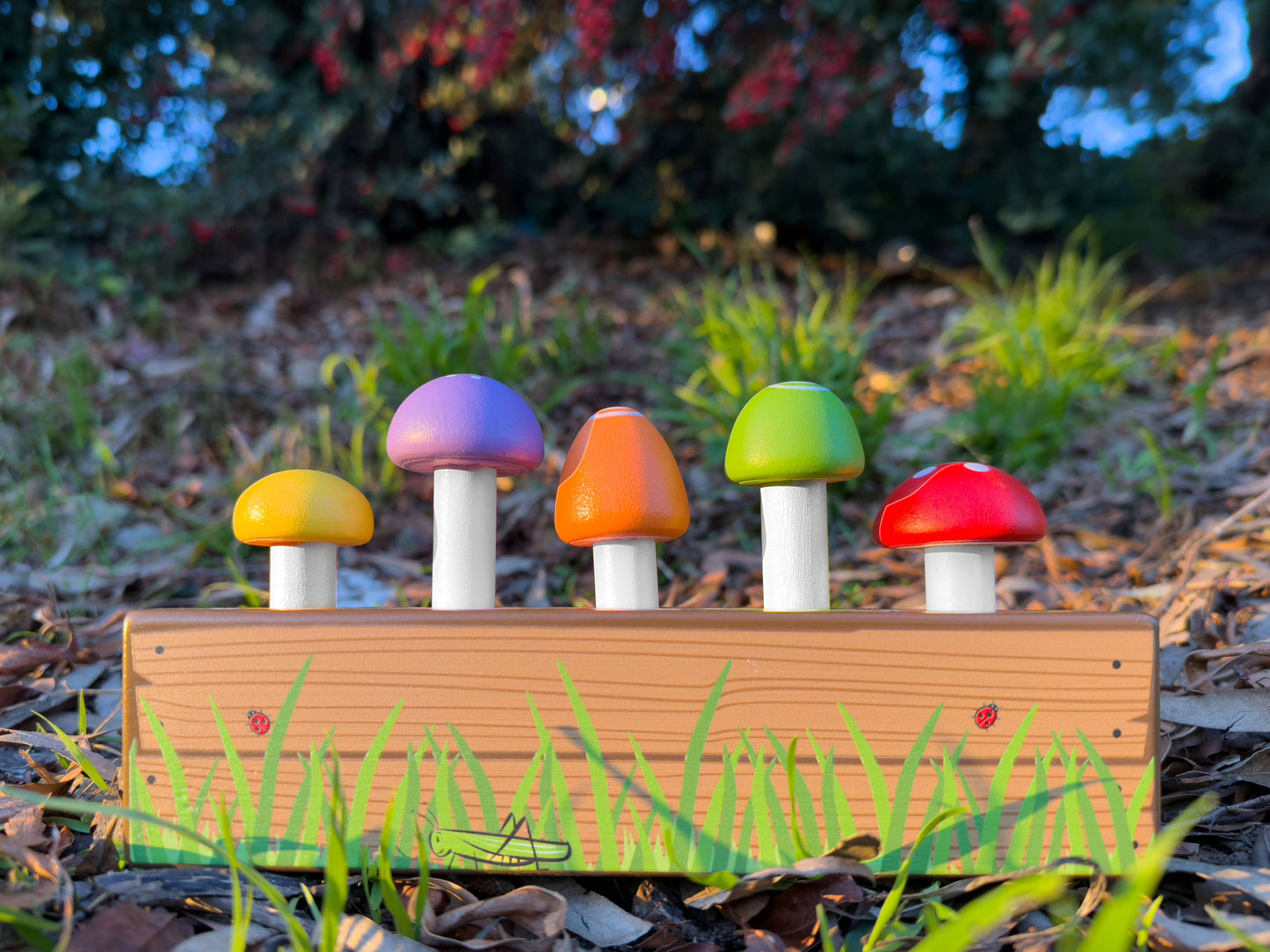 Wooden Mushroom Pop & Play Sorting Game