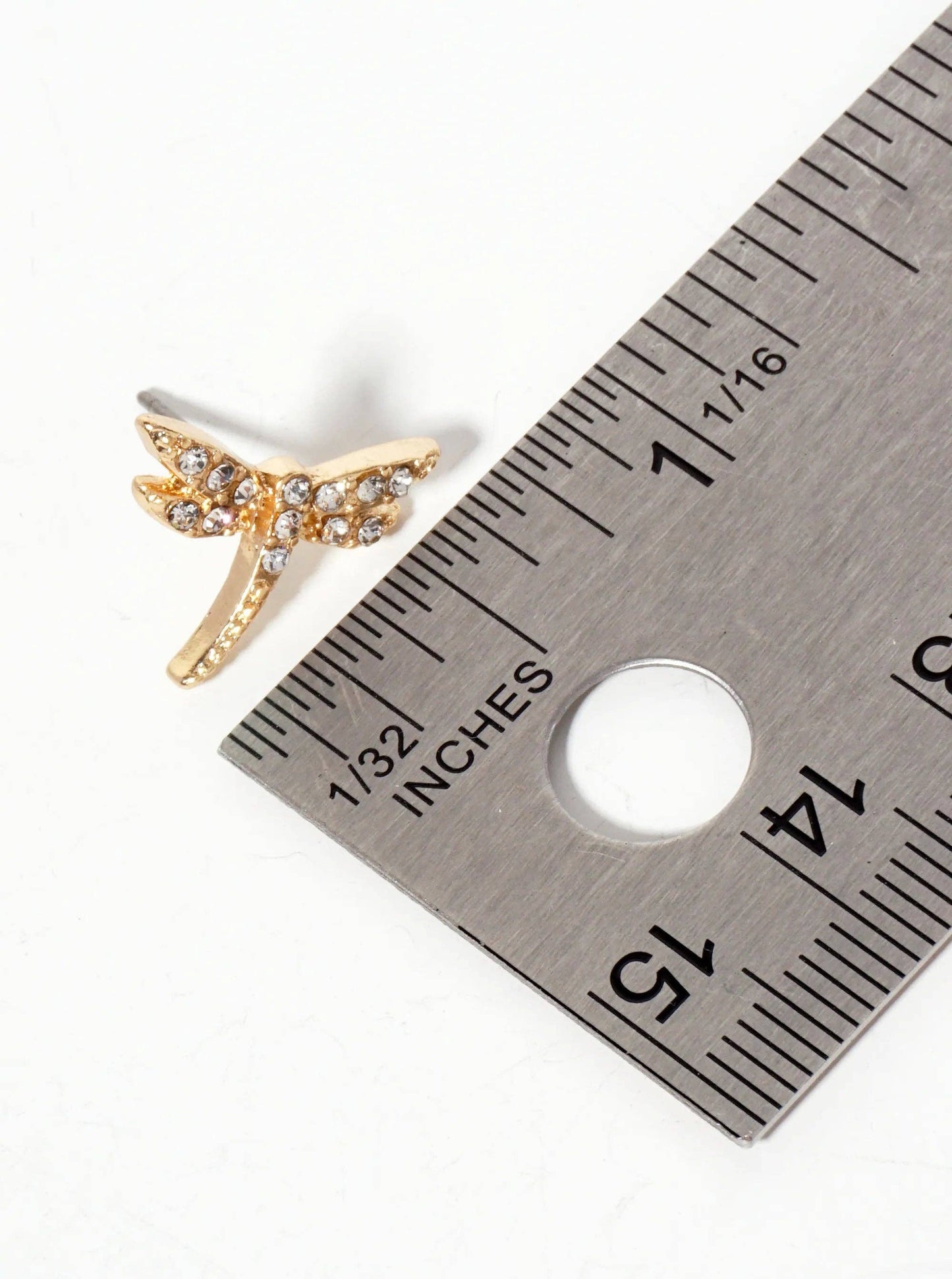 Crystal-Pave Dragonfly Stud Earrings with Spiritual Theme